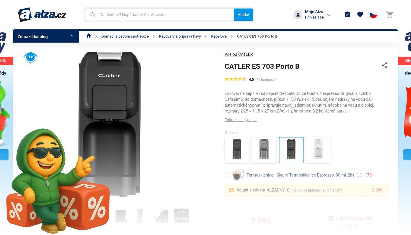 Alza.cz - Kávovar na kapsle Catler ES 703 Porto B Black