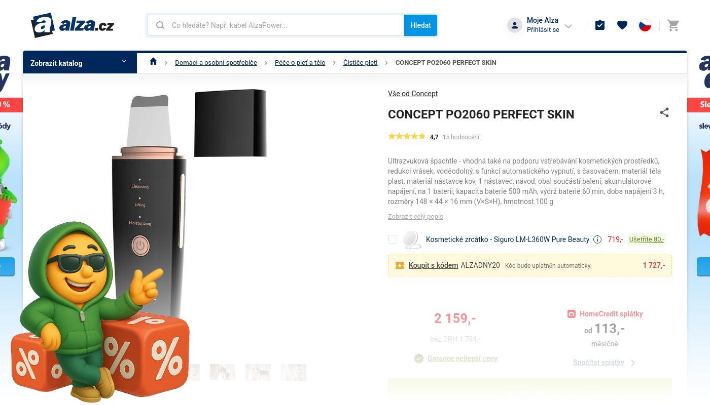 Alza.cz - Ultrazvuková špachtle Concept PO2060 PERFECT SKIN